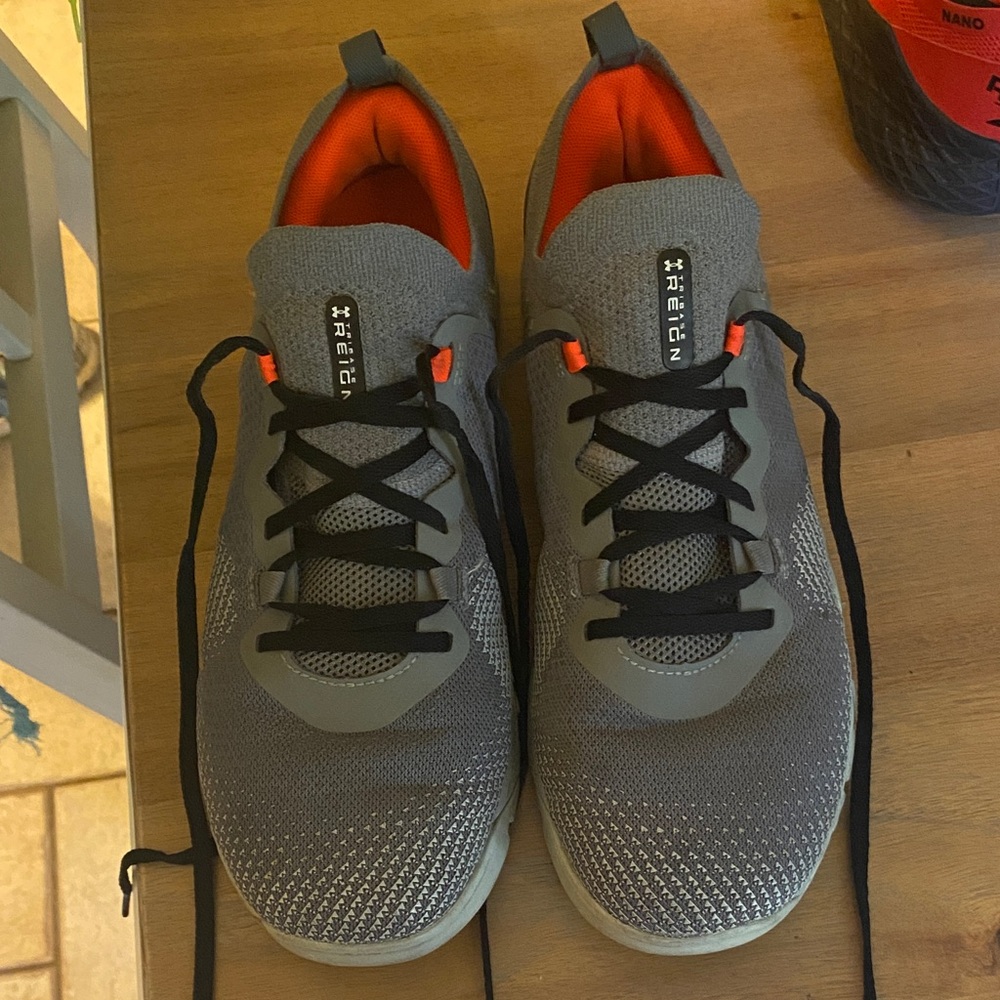 Under Armour Gray and Orange Sneakers